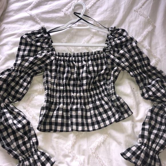 H&M Puff Sleeve Top Size Small - Picture 1 of 1